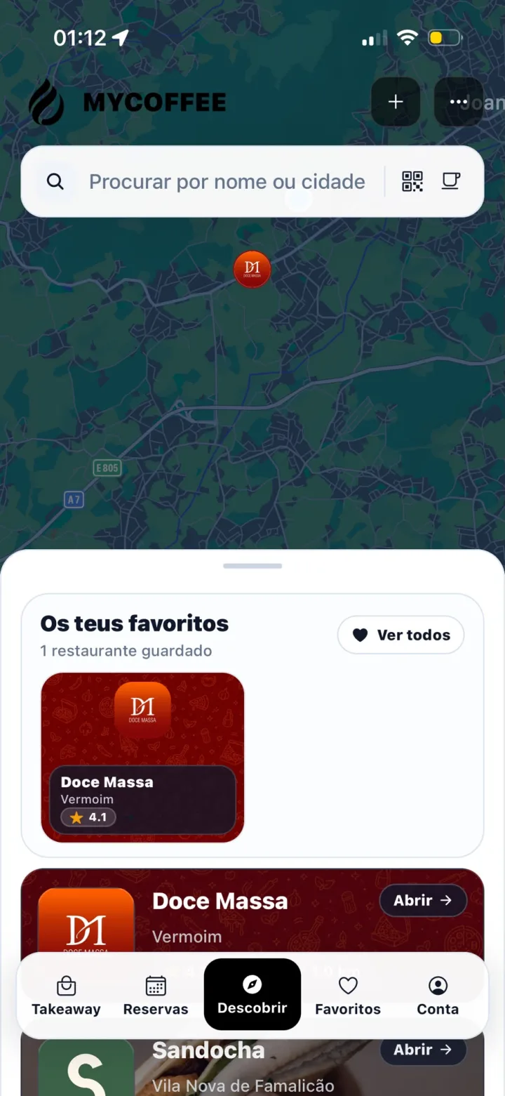 MyCoffee — mapa de descoberta de estabelecimentos