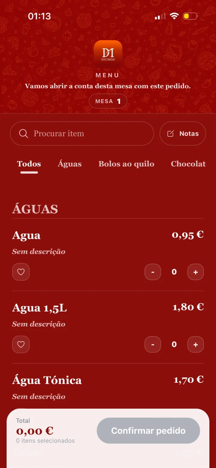 MyCoffee — pedido à mesa por QR
